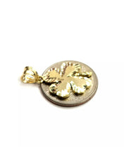 Load image into Gallery viewer, New 10k yellow Gold clover leaf lucky Pendant fine gift jewelry diamond cut 2g