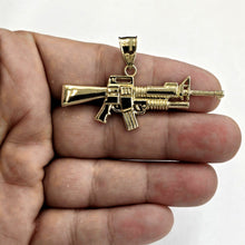 Load image into Gallery viewer, 10k yellow Gold AR15 AR-15 machine gun rifle army Pendant fine jewelry 3.6g