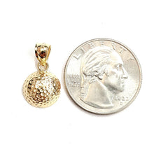 Load image into Gallery viewer, New 14k yellow Gold golf ball Pendant charm sport fine jewelry gift unisex 1.8g