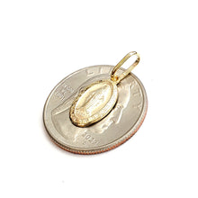 Load image into Gallery viewer, 14k yellow gold oval virgin Miraculous Milagrosa pendant charm religious 1.2g