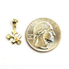 Load image into Gallery viewer, 14k yellow Gold Tiny puzzle piece Pendant charm unisex gift fine jewelry 0.7g