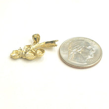 Load image into Gallery viewer, 14k yellow Gold Bulldozer Loader truck car Pendant charm gift fine jewelry 2.9g