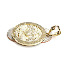 Load image into Gallery viewer, 10k yellow gold round virgin Caridad del Cobre pendant fine jewelry 1.43" 8.4g