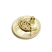 Load image into Gallery viewer, 14k yellow gold Ichthus Fish Jesus pendant charm religious fine jewelry 1g