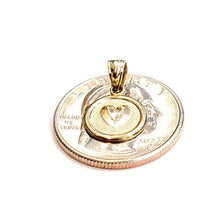 Load image into Gallery viewer, 14k yellow Gold tiny round seven wishes Love Pendant charm fine jewelry 1.2g