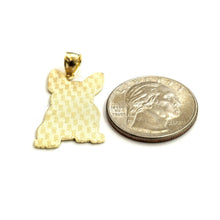 Load image into Gallery viewer, Solid 10k yellow Gold French bulldog Pendant charm diamond cut fine jewelry 2.5g