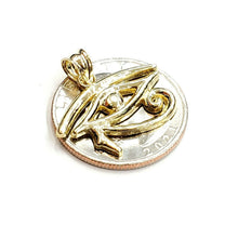 Load image into Gallery viewer, 10k yellow Gold Egyptian eye of Horus protection Pendant fine gift jewelry 1.6g