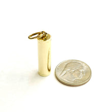Load image into Gallery viewer, 10k yellow gold 3D Urn pendant For Cremation Ashes Cylinder fine jewelry 6.8g
