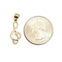 Load image into Gallery viewer, New 14k solid yellow Gold music sign note Pendant gift fine jewelry 1.1g