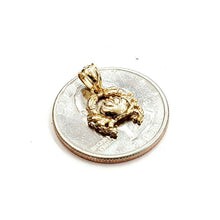 Load image into Gallery viewer, New 14k yellow Gold tiny crab cancer zodiac sign Pendant charm fine jewelry 1.2g