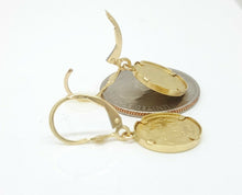 Load image into Gallery viewer, 14k yellow Gold coin Earrings lever Back fine gift jewelry for women 4.3g