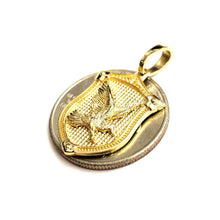 Load image into Gallery viewer, 14k yellow solid Gold Eagle Pendant charm shield fine jewelry Gift Unisex 3.4g