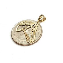 Load image into Gallery viewer, New 14k yellow Gold horse head animal Pendant charm gift fine jewelry 1.2g