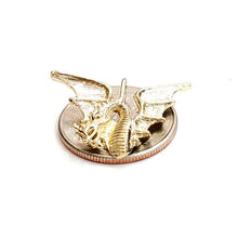 Load image into Gallery viewer, New 14k yellow Gold winged dragon Pendant charm solid gift fine jewelry 3.6g