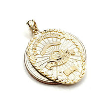 Load image into Gallery viewer, 14k yellow gold police officer badge pendant charm Fine Jewelry men women 4.1g