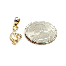 Load image into Gallery viewer, New 14k solid yellow Gold music sign note Pendant gift fine jewelry 1.1g