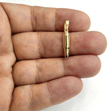 Load image into Gallery viewer, New 14k yellow gold 3D bullet pendant charm military gift fine jewelry 2g
