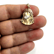 Load image into Gallery viewer, 14k multi color gold jesus face head pendant charm religious fine jewelry 2.7g