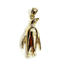 Load image into Gallery viewer, New 14k yellow Gold solid Penguin Bird Pendant charm gift fine jewelry 3g