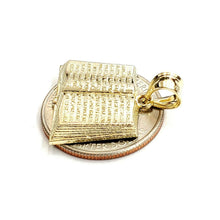 Load image into Gallery viewer, 10k yellow gold lord's prayer book our father bible verse pendant jewelry 2.8g