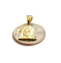 Load image into Gallery viewer, 14k yellow gold tiny jesus face head pendant charm fine religious jewelry 2.1g
