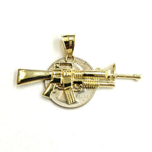 Load image into Gallery viewer, 10k yellow Gold AR15 AR-15 machine gun rifle army Pendant fine jewelry 3.6g