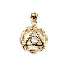 Load image into Gallery viewer, New 14k yellow Gold sobriety symbol recovery medal circle triangle Pendant 2.8g