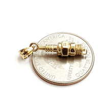 Load image into Gallery viewer, 14k yellow Gold 3D spark plug Pendant charm automobile engine fine jewelry 2.8g