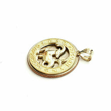 Load image into Gallery viewer, 10k yellow Gold round Capricorn Sea Goat zodiac Pendant charm fine jewelry 2.4g