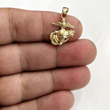 Load image into Gallery viewer, New 14k yellow gold Tiny US Marine Corps Emblem pendant Fine Jewelry Unisex 2.4g