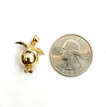Load image into Gallery viewer, 14k yellow gold 3D pomegranate Granada fruit anar pendant fine jewelry 5.1g