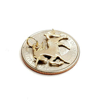 Load image into Gallery viewer, New 14k yellow gold unicorn full body pendant charm shiny gift fine jewelry 1g