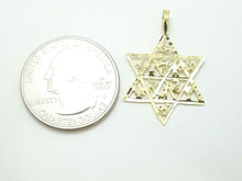 Load image into Gallery viewer, 14k yellow gold star of David 12 tribes of Israel pendant religious gift 1.2g