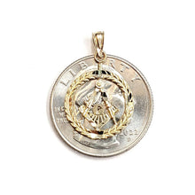 Load image into Gallery viewer, 14k yellow Gold tiny round Freemason Masonic Pendant religious fine jewelry 1.2g
