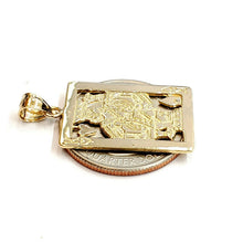 Load image into Gallery viewer, 14k yellow Gold king of heart Pendant playing card gambling fine jewelry 3.2g