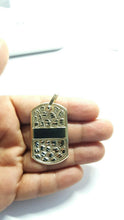 Load image into Gallery viewer, 10k yellow Gold solid men's nugget dog tag Pendant charm fine gift jewelry 8.4g