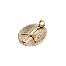 Load image into Gallery viewer, 14k yellow Gold Tiny Airplane Aviation plane 3D pendant gift fine jewelry 1.1g