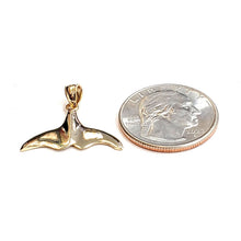 Load image into Gallery viewer, New 14k yellow Gold whale tail ocean Pendant charm fine jewelry gift unisex 1.5g