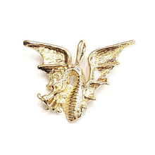 Load image into Gallery viewer, New 14k yellow Gold winged dragon Pendant charm solid gift fine jewelry 3.6g