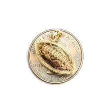 Load image into Gallery viewer, 14k yellow Gold football 3D ball Pendant charm fine sport jewelry unisex 4.4g