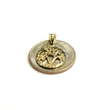 Load image into Gallery viewer, 10k Yellow gold round tree of life lucky pendant charm fine Jewelry gift 1.3g