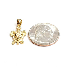 Load image into Gallery viewer, New 14k yellow gold solid turtle pendant charm lucky gift fine jewelry 2.4g