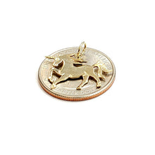 Load image into Gallery viewer, New 14k yellow gold unicorn full body pendant charm shiny gift fine jewelry 1g
