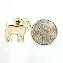 Load image into Gallery viewer, New 10k yellow Gold Goat Pendant charm diamond cut animal fine gift jewelry 1.5g