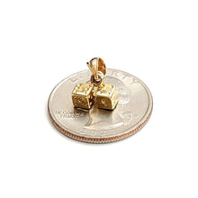 Load image into Gallery viewer, 14k yellow Gold tiny 3D double dice Pendant charm gamble Vegas fine jewelry 1.9g