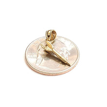 Load image into Gallery viewer, 14k yellow Gold solid 3D lawn Dart Pendant charm dartist gift fine jewelry 0.9g