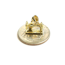 Load image into Gallery viewer, New 14k yellow Gold solid 3D Sewing Machine Pendant Taylor Tool fine jewelry 2g
