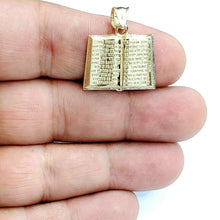 Load image into Gallery viewer, 10k yellow gold lord's prayer book our father bible verse pendant jewelry 2.8g