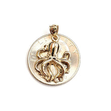 Load image into Gallery viewer, New 14k yellow Gold solid octopus Pendant charm gift fine jewelry unisex 2.1g