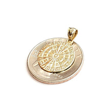 Load image into Gallery viewer, New 14k yellow Gold solid round Dart Board Pendant 0.63" gift fine jewelry 1.6g